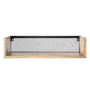 Miliboo Étagère murale industrielle manguier massif et métal 60 cm RACK