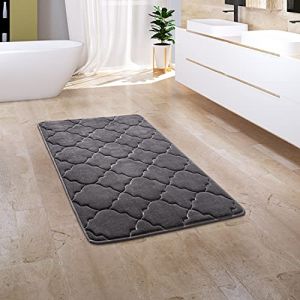 Paco Home - Tapis Salle De Bain Tapis De Bain Moelleux Mousse &agrave; M&eacute;moire De Forme 3D 50x80 cm, Anthracite 4