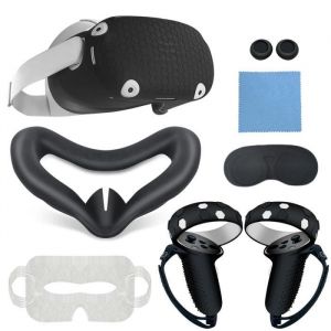 Accessoires Oculus Quest 2/Meta Quest 2, Couverture Faciale En Silicone, Coque Vr, Masque Pour Les Yeux Le Noir