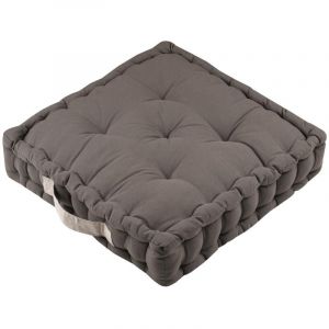 Epais coussin de sol en coton uni taupe