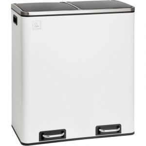 Svita - TM2X30 Poubelle Corbeille à papier 60 l Poubelle de tri blanc