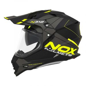 Nox Casque trail/Adventure N312 Drone noir mat/jaune- L