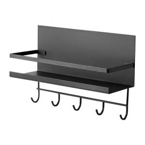 Well Home Étagère de fixation magnétique en acier peint couleur noire