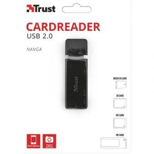 Trust Lecteur de carte m&eacute;moire externe Nanga USB 2.0 Cardreader USB 2.0 noir