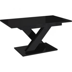 Image de Habitat et Jardin Table repas extensible "Bronx" - 140/180 x 80 x 75 cm - Noir brillant 140/180 x 80 x 75 cm, Noir Brillant.