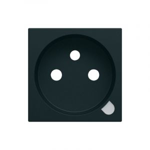 Hager Lot de 10x Enjoliveur prise de courant 2P+T gallery &agrave; voyant night (WXD103N)