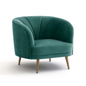 Image de Fauteuil velours, Leone Vert Taille 1 Place