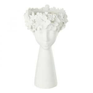 Cache-Pot Déco "Tête" 40cm Blanc