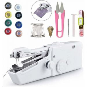 Mini machine à coudre électrique portable avec accessoires de couture pour tissu…