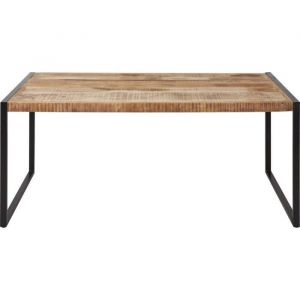 Table de repas MANGO Marron - plateau Bois Mango Massif pieds Metal Noir 180 x 90