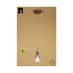 Diyas Suspension Alaska 1 Ampoule L1/SGU10, laiton antique