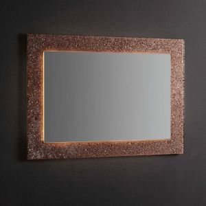 Kiamami Valentina Cadre de miroir rectangulaire en verre coulé bronze 98x70