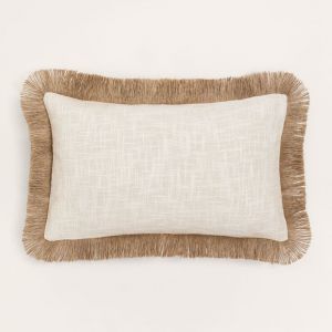 Coussin rectangulaire en coton (30x50 cm) Paraiba SKLUM Blanc Gardenia - Beige Lin