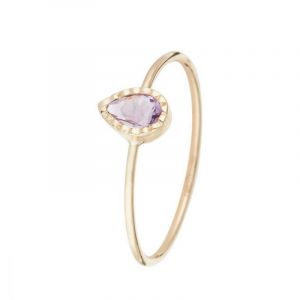 Instant d'Or - Bague Pierre Améthyste 0.03ct or jaune