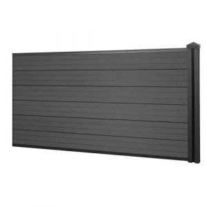 Mendler WPC pare vue Sart, abat vent, poteau en WPC ~ élément d'extension bas, 1,88m anthracite