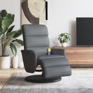 VidaXL Fauteuil de massage, relaxation avec repose-pieds similicuir gris