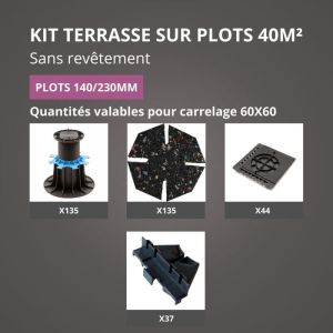 Terrasse en kit 40m² plots Jouplast - sans profilé