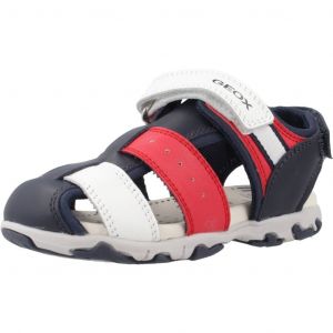 Geox Bébé garçon B Sandal Flaffee Boy, Bleu Marine/Rouge, 23 EU