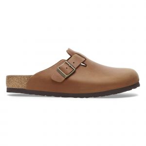 Birkenstock Sabots cuir naturel huilé Boston