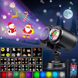 Projecteur Noël - YAZEKY - 16 Diapositives - 10 Couleurs - Télécommande - Intérieur/Extérieur