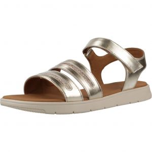 Geox Femme D DANDRA E Sandale Plate, Lt Gold, 39 EU