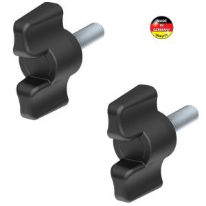 Cyclingcolors 2x Vis papillon M6 x 50 tête plastique tige acier galvanisé oreille plat serrage fixation