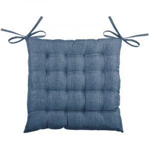 Homemaison Galette de chaise unie en 16 points Bleu Foncé 40x40 cm