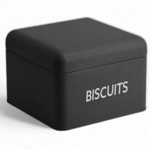 Bo&icirc;te &agrave; biscuit m&eacute;tal 20x14cm Noir