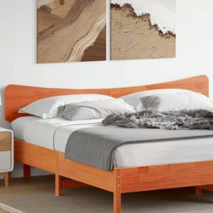 VidaXL T&ecirc;te de lit cire marron 180 cm bois massif de pin