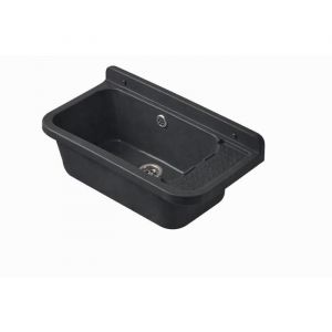Evier Poste d&rsquo;eau en polypropyl&egrave;ne noir Robuste Int&eacute;rieur et ext&eacute;rieur 50 cm