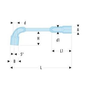 Facom 75.1/4 - Clés à pipe débouchées forgées 6 x 6 pans