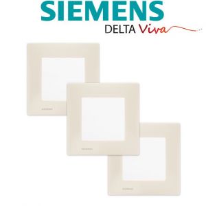 Image de Siemens LOT 3 Va et Vient Blanc Delta Viva + Plaque Beige