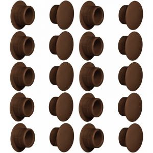 Image de Cyclingcolors 10x cache trou 15mm Marron foncé RAL 8014 bouchon plastique capuchon protection meuble table chaise vis