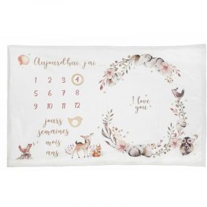 Atmosphera Couverture étape Bébé déco Nature 120 x 80 cm - Rose