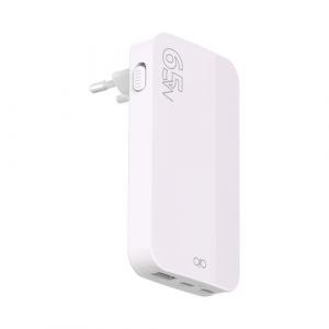 Force power CS 65W USB A+C+C PD GaN Pliable Recycle Blanc