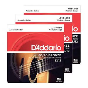 D'Addario EJ12-3D Cordes pour Guitare acoustique