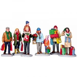 Lemax Figurines pour Caddington Village Acheteurs des fêtes – 6 pièces