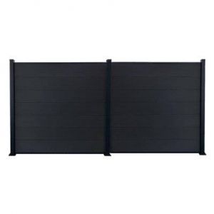 Kit cl&ocirc;ture H1.85m Bois composite Gris L3.81 m