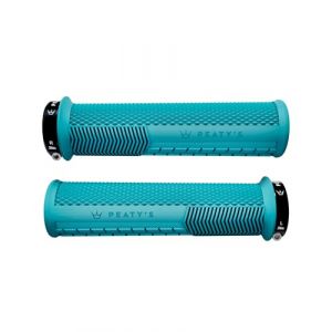 Peaty's Monarch Grips – Bleu/moleté/Fin – Contrôle de la Course, durables, Barres de Doigts ergonomiques, Coussinet de Pouce Confortable, équitation Toute la journée, Tous Temps et Terrain, VTT,