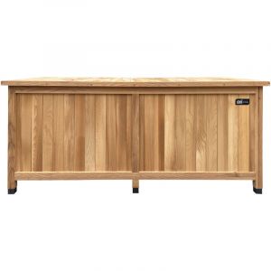 Axi Milo Coffre de jardin en bois brun - 200 x 80 x 147 cm Coffre de rangement sous un abri ou à l’intérieur avec fond et serrure Meuble Exterieur