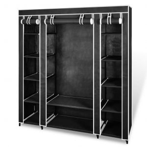 Image de VidaXL Armoire avec compartiments et tiges 45 x 150 x 176 cm Noir