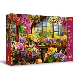Trefl Premium Plus Quality - Puzzle Tea Time : Préparation au Printemps - 1000 pièces, Série d'Images Nostalgiques Peintes, Pièces Parfaitement Assorties, pour Adultes et Enfants à partir de 12 Ans