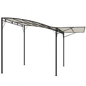 Outsunny Pergola de jardin - avec auvent r&eacute;glable - en acier et polyester haute densit&eacute; - 3 x 2,5 m - cr&egrave;me