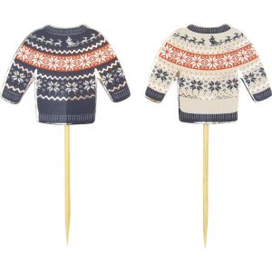 Ruedelafete Sachet de 10 pics &agrave; cocktail Pull de No&ecirc;l