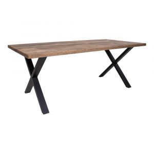 M&S Table à manger 200 cm en chêne huilé fumé marron
