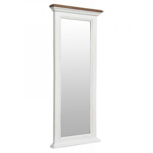 Meuble d'entr&eacute;e module miroir bois blanc