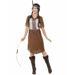 Smiffy's Costume princesse inspiré amérindien, marron, avec robe et bandeau