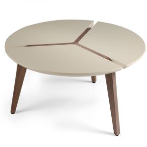 Image de Table b e placage noyer crème D100