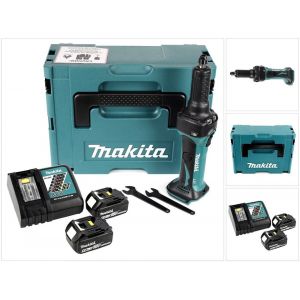 Image de Makita DGD 800 RTJ Meuleuse droite sans fil 18V + 2x Batteries 5.0Ah + Chargeur +Coffret Makpac