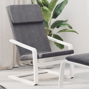VidaXL Chaise de relaxation Gris fonc&eacute; Tissu Blanc et gris fonc&eacute;